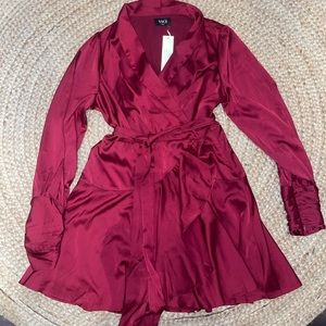 VICI meet and greet satin drape dress